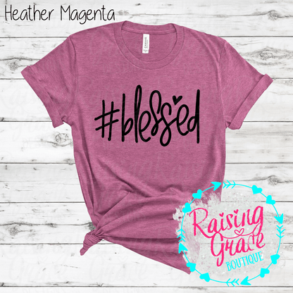 #Blessed Graphic T-Shirt | Faith Based Graphic Tee | Christian Inspirational Shirt | Boutique Faith Tee | Simple Christian Shirt