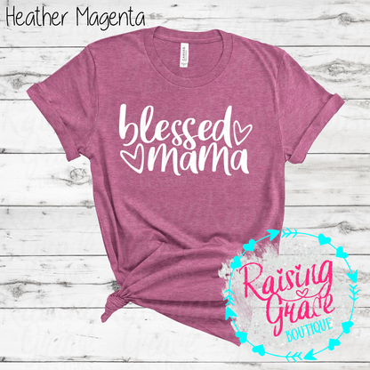 Blessed Mama Graphic T-Shirt | Faith Based Mama Tee | Christian Mom Shirt | Boutique Mama Graphic Tee | Inspirational Mom Shirt