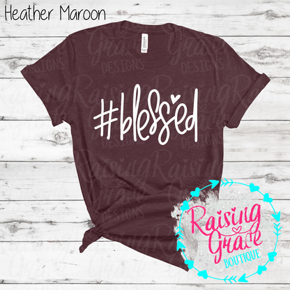#Blessed Graphic T-Shirt | Faith Based Graphic Tee | Christian Inspirational Shirt | Boutique Faith Tee | Simple Christian Shirt