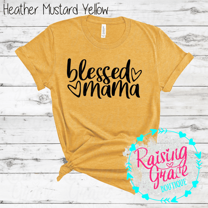 Blessed Mama Graphic T-Shirt | Faith Based Mama Tee | Christian Mom Shirt | Boutique Mama Graphic Tee | Inspirational Mom Shirt