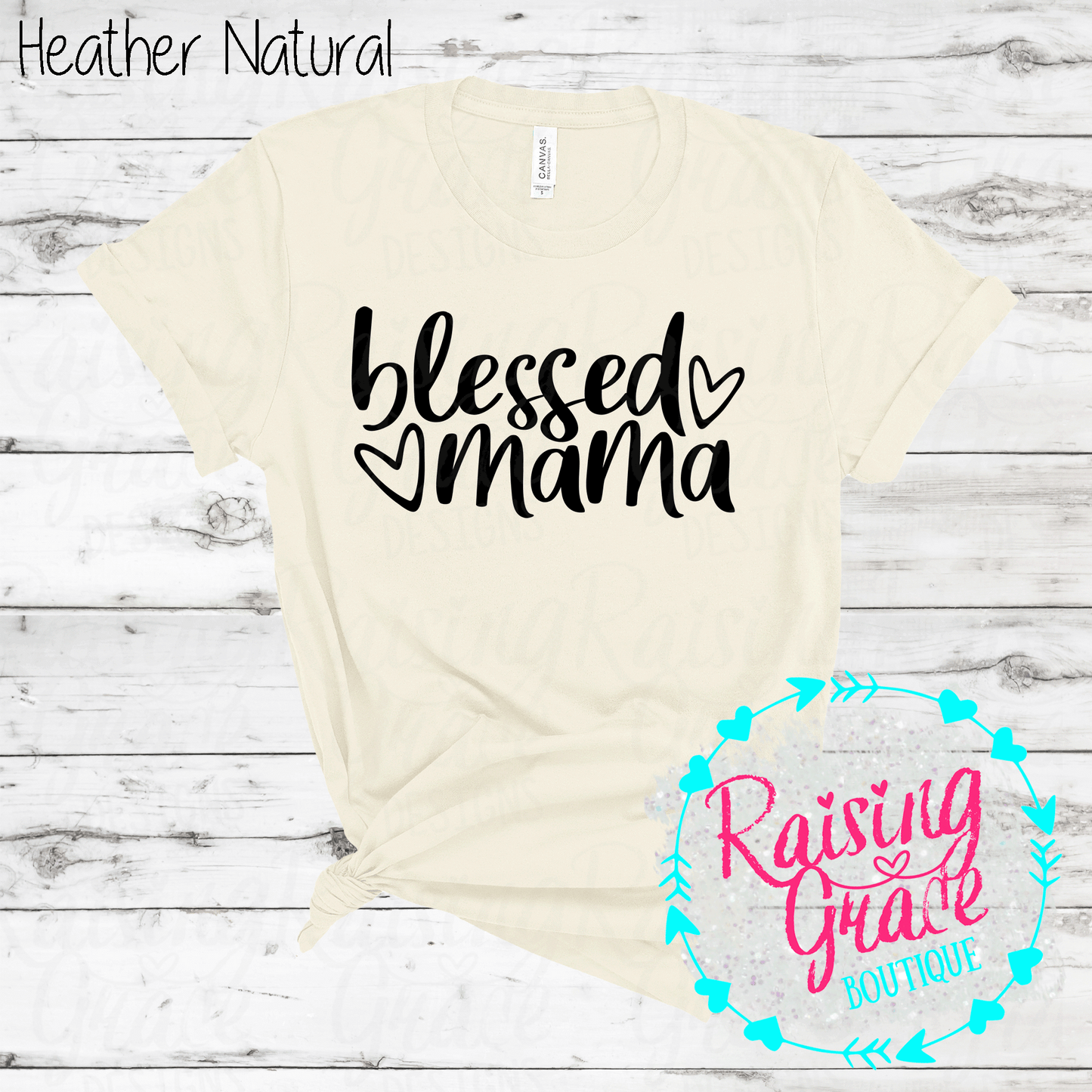 Blessed Mama T-Shirt - (Whites, Blacks, and Shades of Grey)