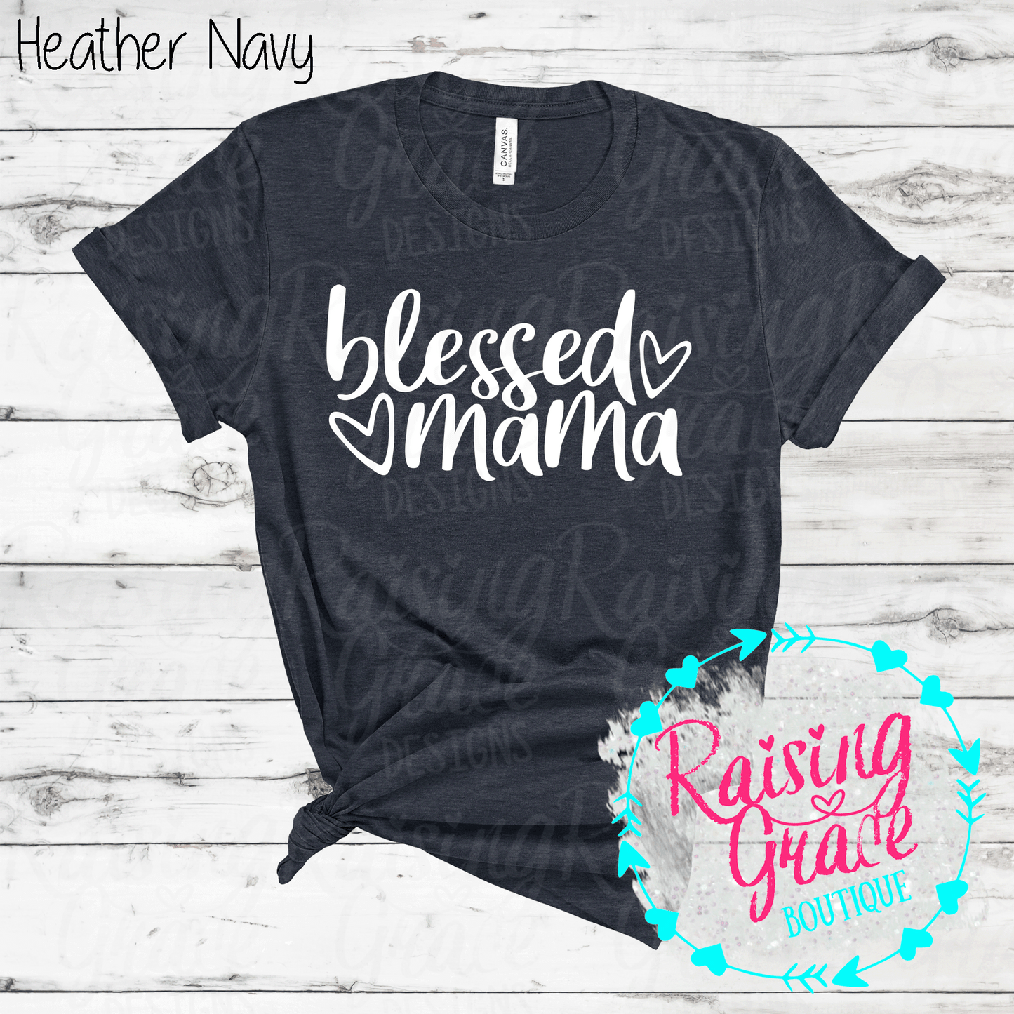 Blessed Mama - T-Shirt - (Shades of Blue)