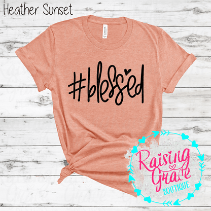 #Blessed Graphic T-Shirt | Faith Based Graphic Tee | Christian Inspirational Shirt | Boutique Faith Tee | Simple Christian Shirt