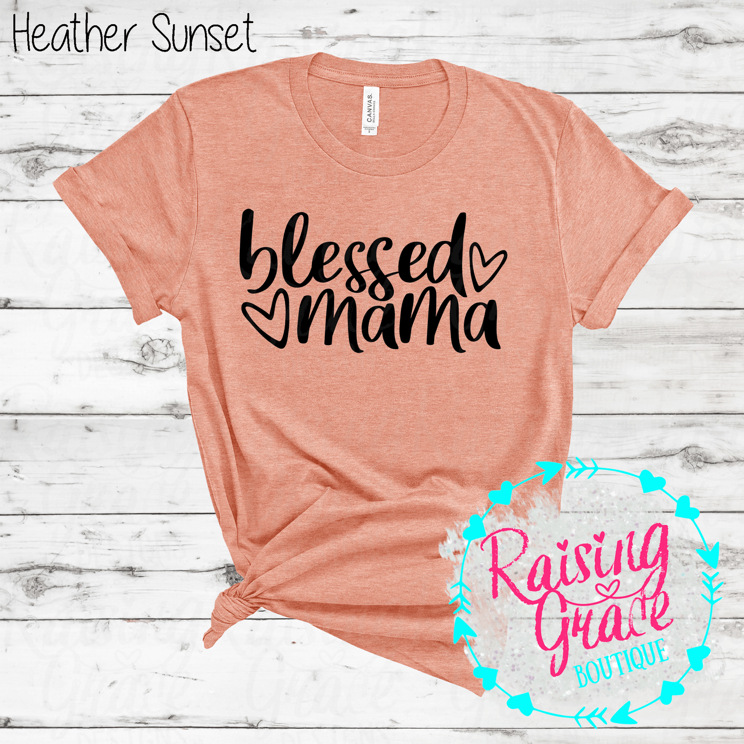 Blessed Mama T-Shirt - (Orange and Browns)