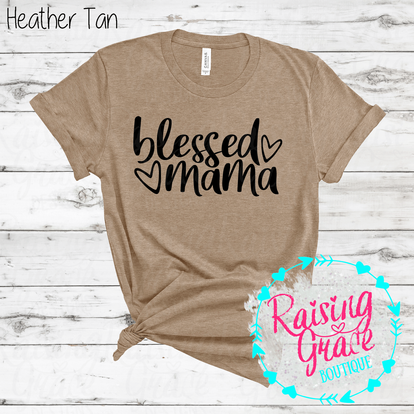 Blessed Mama T-Shirt - (Orange and Browns)