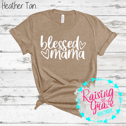 Blessed Mama Graphic T-Shirt | Faith Based Mama Tee | Christian Mom Shirt | Boutique Mama Graphic Tee | Inspirational Mom Shirt