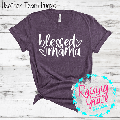 Blessed Mama Graphic T-Shirt | Faith Based Mama Tee | Christian Mom Shirt | Boutique Mama Graphic Tee | Inspirational Mom Shirt