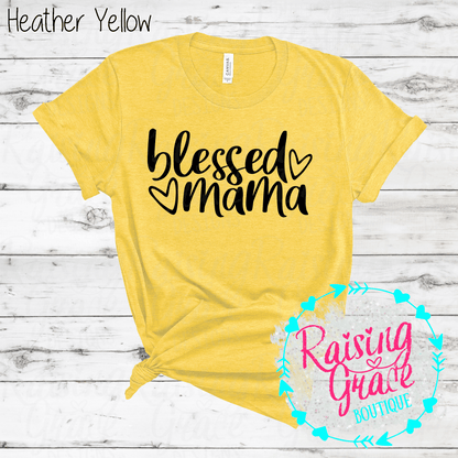 Blessed Mama Graphic T-Shirt | Faith Based Mama Tee | Christian Mom Shirt | Boutique Mama Graphic Tee | Inspirational Mom Shirt