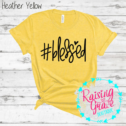 #Blessed Graphic T-Shirt | Faith Based Graphic Tee | Christian Inspirational Shirt | Boutique Faith Tee | Simple Christian Shirt