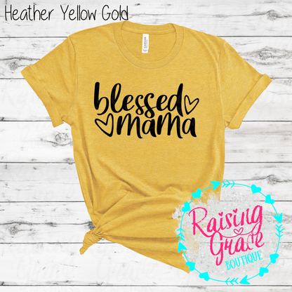 Blessed Mama Graphic T-Shirt | Faith Based Mama Tee | Christian Mom Shirt | Boutique Mama Graphic Tee | Inspirational Mom Shirt