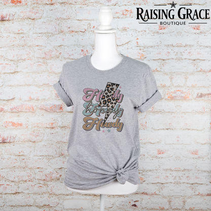 Howdy Graphic T-Shirt | Western Lightning Bolt Tee | Boutique Cowgirl Shirt | Trendy Western Graphic Tee | Country Concert Shirt