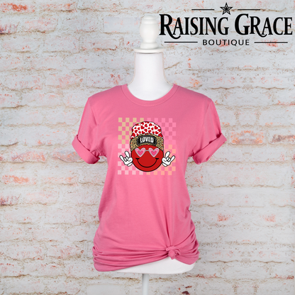 Loved Smiley Face Valentine’s T-Shirt | Adult Graphic Tee