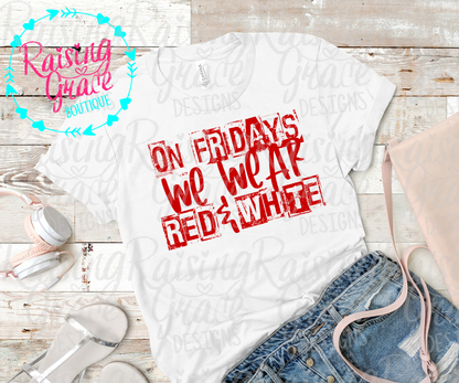 On Fridays We Wear Red Shirt | Game Day Spirit Tee | School Pride T-Shirt