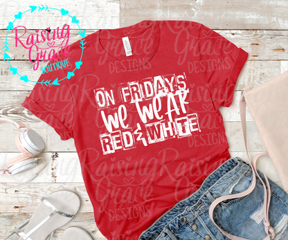 On Fridays We Wear Red Shirt | Game Day Spirit Tee | School Pride T-Shirt