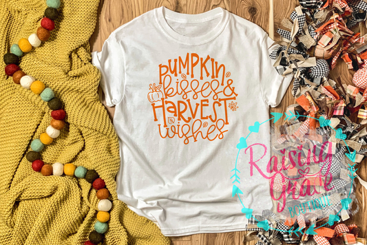 Pumpkin Kisses & Harvest Wishes T-Shirt - Adult