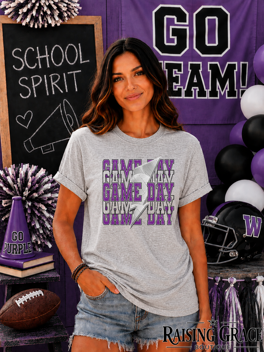 Game Day Volleyball Graphic T-Shirt | Purple Volleyball Tee | Sports Mom Shirt | Boutique Game Day Graphic Tee | Volleyball Season Shirt
