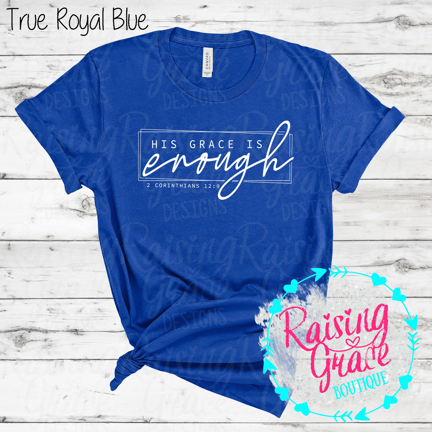 His Grace is Enough T-Shirt - (Shades of Blue)