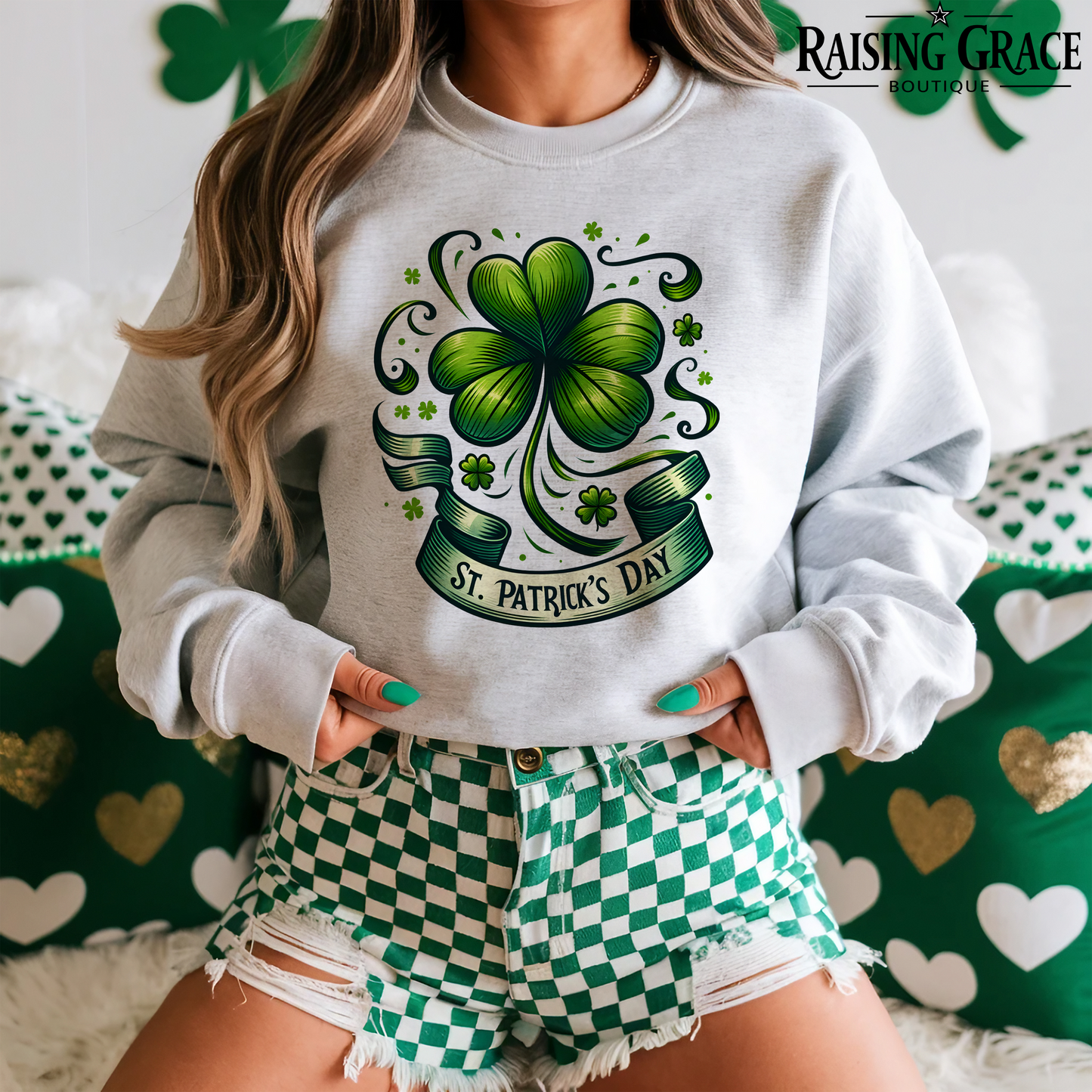 St. Patrick's Day Clover - St. Patrick's Day - Adult Sweatshirt