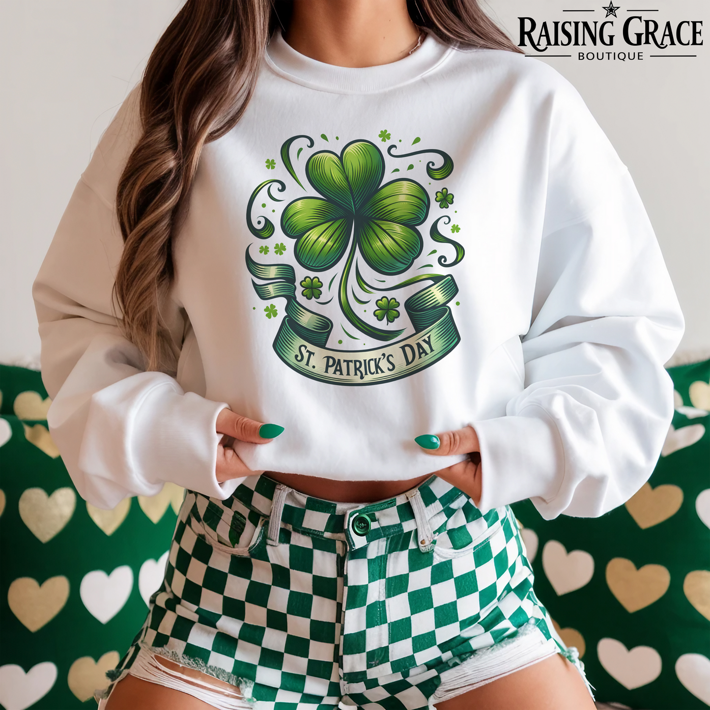 St. Patrick's Day Clover - St. Patrick's Day - Adult Sweatshirt