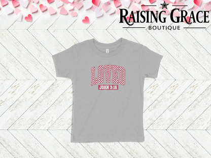 Loved — John 3:16 Valentine’s Toddler Tee | Faith Kids Shirt
