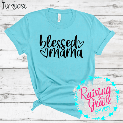 Blessed Mama Graphic T-Shirt | Faith Based Mama Tee | Christian Mom Shirt | Boutique Mama Graphic Tee | Inspirational Mom Shirt