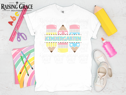 Kindergarten - Cute Pencils - Youth T-Shirt - Comfort Colors
