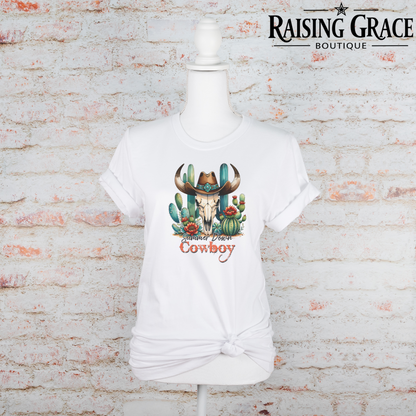 Simmer Down Cowboy Graphic T-Shirt | Western Graphic Tee | Cowgirl Rodeo Shirt | Boutique Western Tee | Desert Cowgirl Shirt