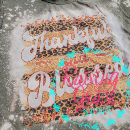 Thankful and Blessed Bleached T-Shirt