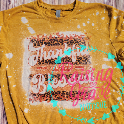 Thankful and Blessed Bleached T-Shirt