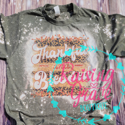 Thankful and Blessed Bleached T-Shirt