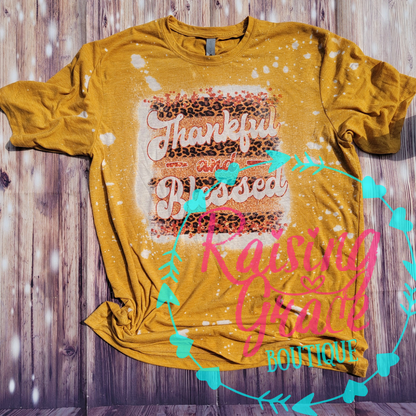Thankful and Blessed Bleached T-Shirt