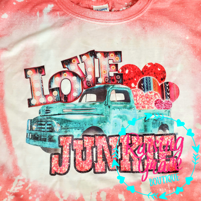 Love Junkie Bleached T-Shirt | Adult Valentine’s Graphic Tee