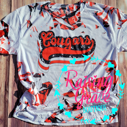 Cougars Retro School Spirit T-Shirt | Mascot Graphic Tee | Game Day Shirt | Boutique School Spirit Tee | Sports Fan Shirt