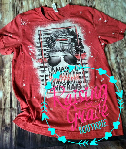 Thin Red Line Graphic T-Shirt | Patriotic Graphic Tee | USA Graphic Shirt | Boutique Americana Tee | Freedom Shirt
